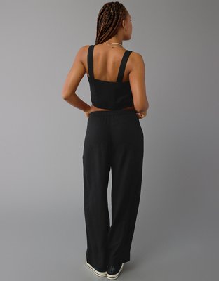 Женские брюки American Eagle AE Linen-Blend Pull-On Wide-Leg Pant — фото 2