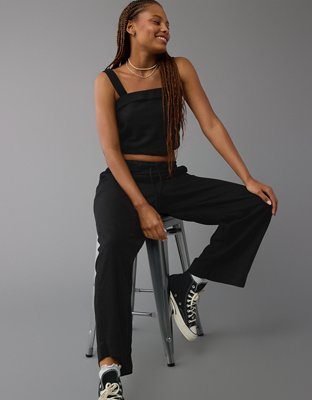 Женские брюки American Eagle AE Linen-Blend Pull-On Wide-Leg Pant — фото 4