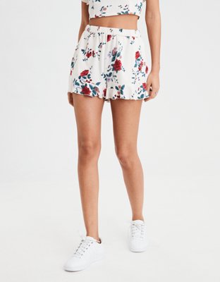 AE Side Ruffle Floral Short