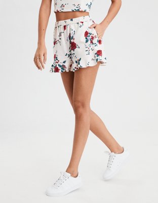 AE Side Ruffle Floral Short
