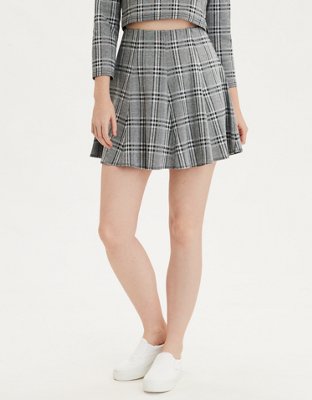 AE High-Waisted Plaid Mini Skirt