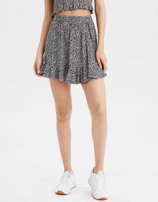 AE High-Waisted Leopard Print Mini Skirt