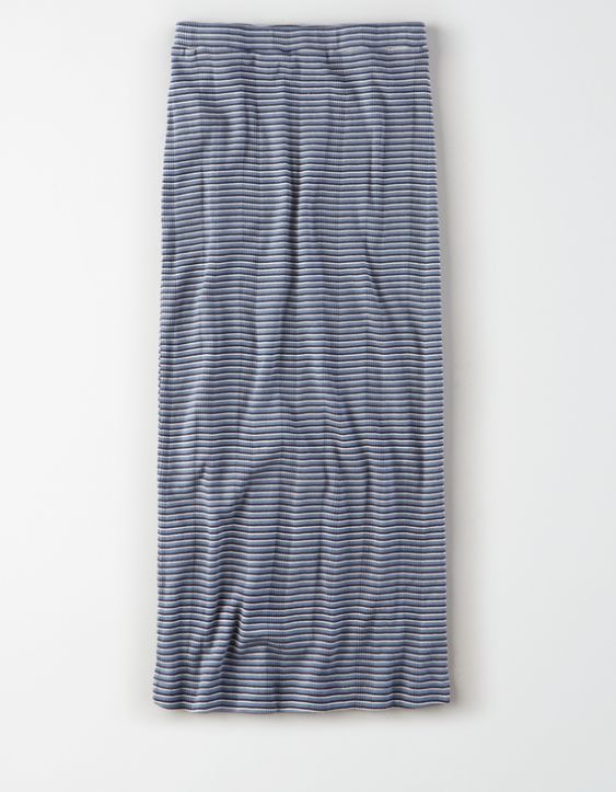AE High-Waisted Striped Midi Skirt