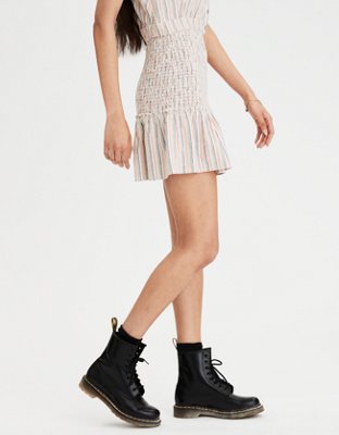 AE High-Waisted Smocked Ruffle Mini Skirt