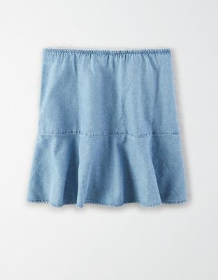 Женские юбки American Eagle AE High-Waisted Denim Tiered Mini Skirt — фото 2