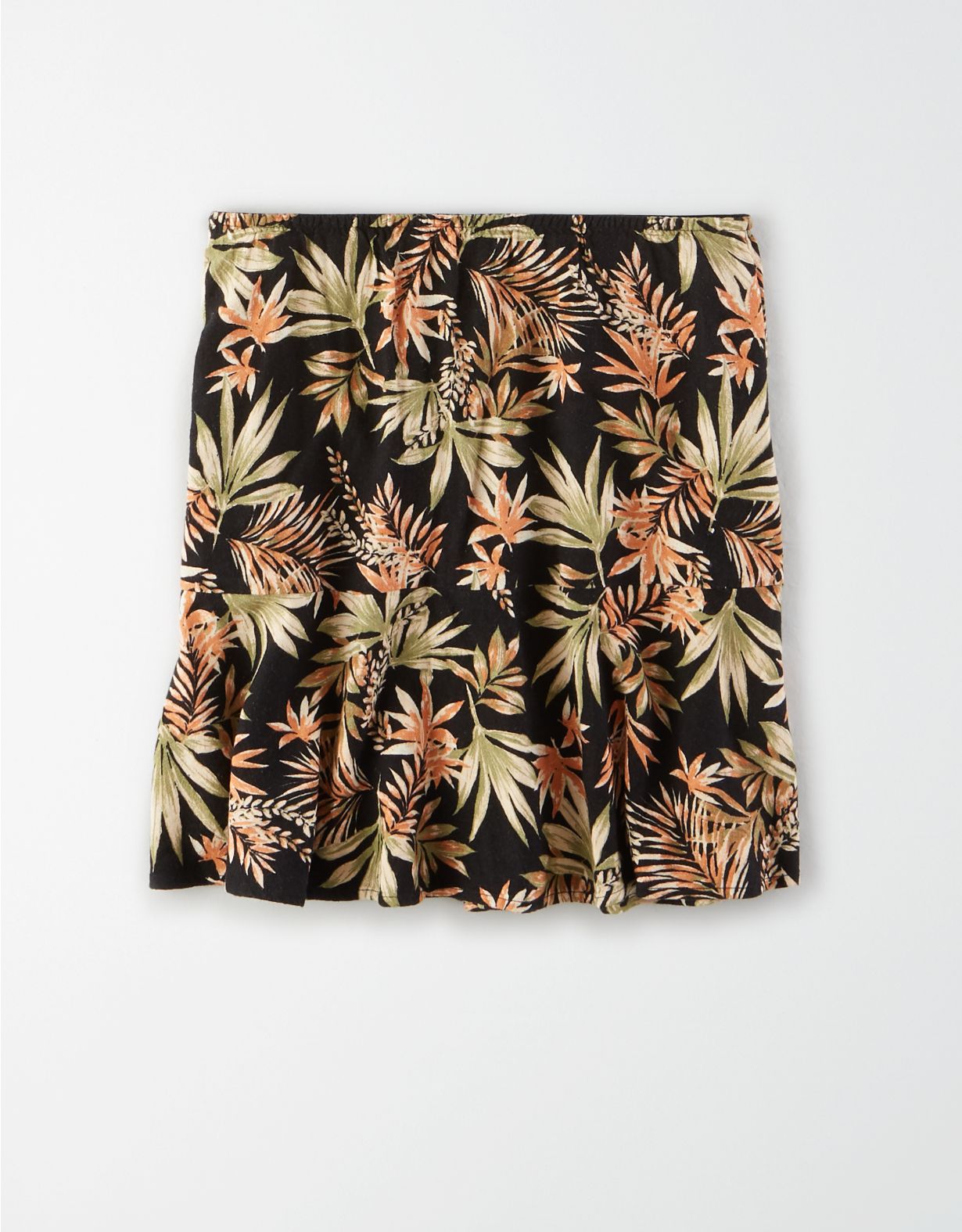 AE High-Waisted Printed Ruffled Mini Skirt