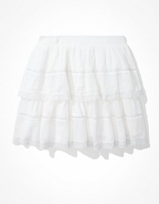 AE Embroidered Tiered Mini Skirt