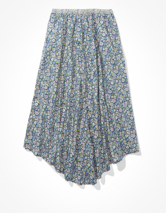 AE Floral Pull-On Midi Skirt