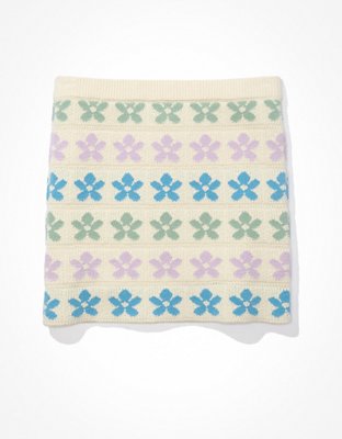 AE Floral Sweater Mini Skirt