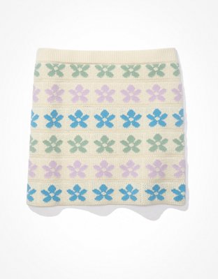 AE Floral Sweater Mini Skirt