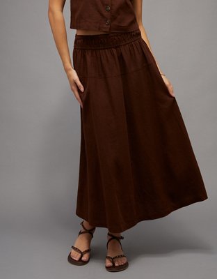 AE Linen-Blend Maxi Skirt