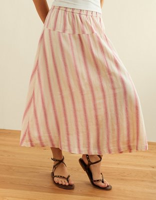 AE Maxi Skirt de Mezcla de Lino