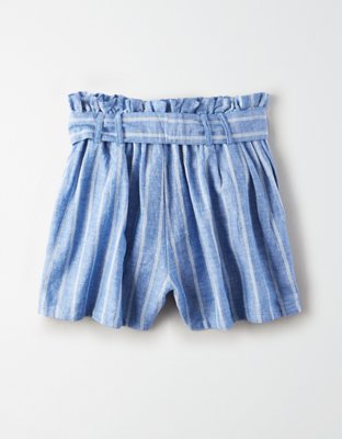 Женские брюки American Eagle AE High-Waisted Paperbag Button Front Short — фото 4