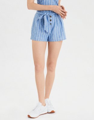 AE High Waisted Paperbag Button Front Short