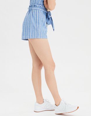Женские брюки American Eagle AE High-Waisted Paperbag Button Front Short — фото 5