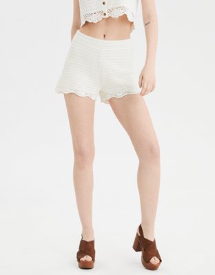 AE High-Waisted Crochet Shorts