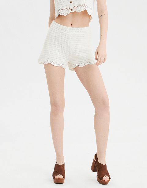 Женские шорты American Eagle AE High-Waisted Crochet Shorts