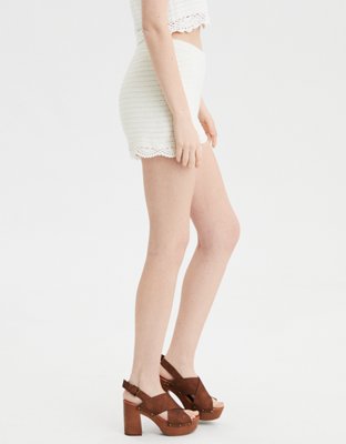 AE High-Waisted Crochet Shorts