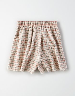 AE High-Waisted Plaid Slim Short