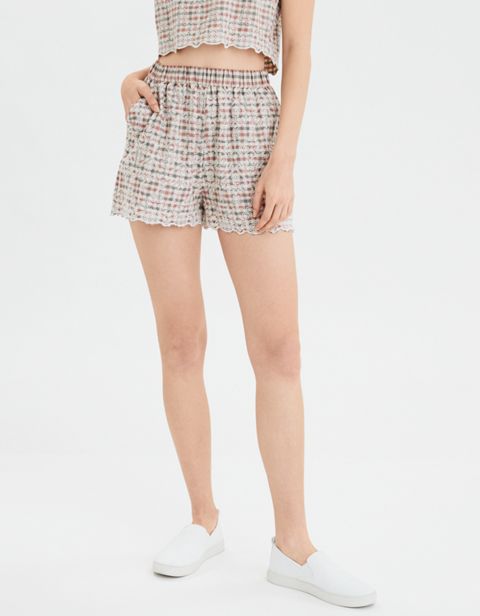 Женские брюки American Eagle AE High-Waisted Plaid Slim Short