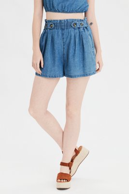 AE High-Waisted Denim Button Up Shorts