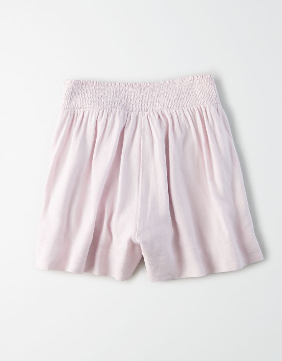 AE High-Waisted Smocked Tie Front Short