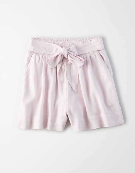 AE High-Waisted Smocked Tie Front Short