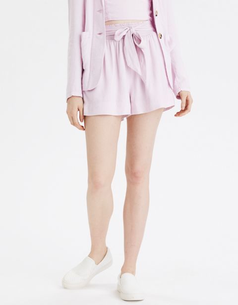 Женские брюки American Eagle AE High-Waisted Smocked Tie Front Short