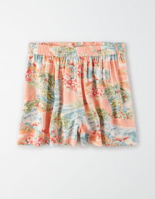 high waisted smocked shorts