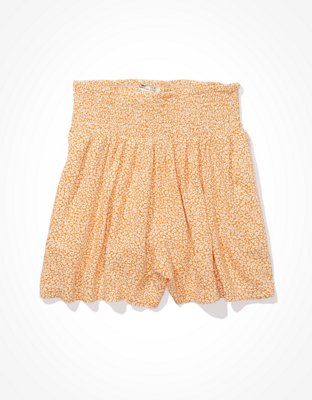 AE High-Waisted Printed Smocked Short