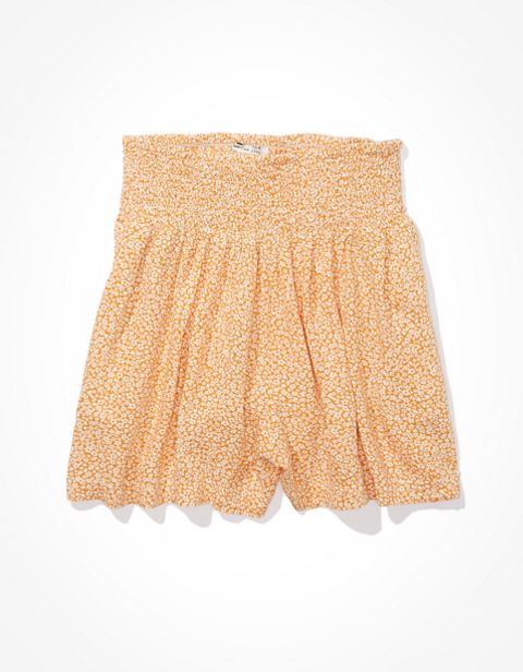 Женские брюки American Eagle AE High-Waisted Printed Smocked Short