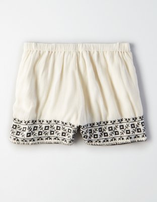 Женские шорты American Eagle AE EMBROIDERED CHIFFON SHORTS — фото 4