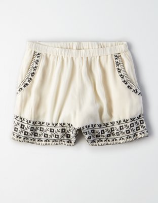 Женские шорты American Eagle AE EMBROIDERED CHIFFON SHORTS — фото 3