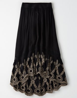 Женские юбки American Eagle AE High-Waisted Embroidered Maxi Skirt — фото 3