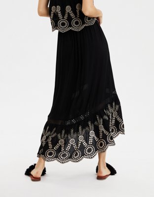 Женские юбки American Eagle AE High-Waisted Embroidered Maxi Skirt — фото 2