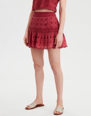AE High-Waisted Lace Mini Skirt