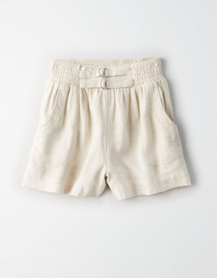 Женские брюки American Eagle High-Waisted Linen Paperbag Short — фото 3