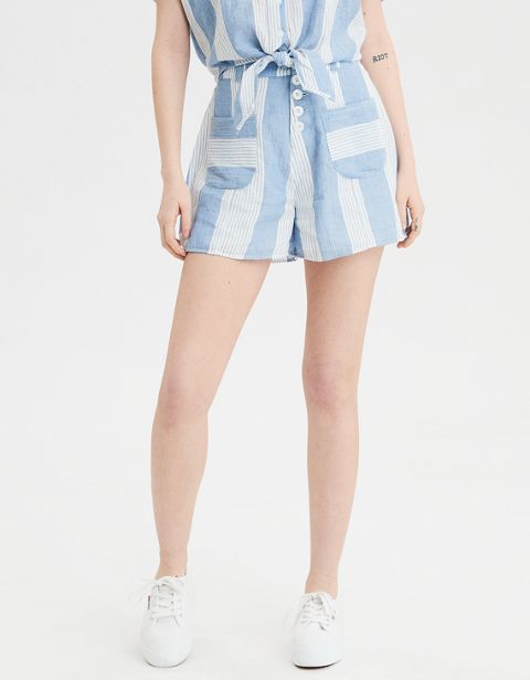 Женские брюки American Eagle AE High-Waisted Striped Short