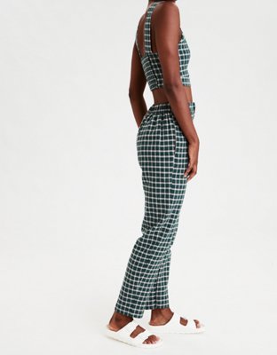 Женские брюки American Eagle AE High-Waisted Plaid Button Front Pant — фото 4