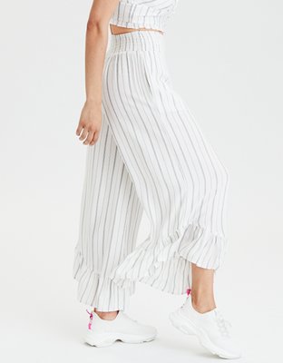 Женские брюки American Eagle AE High-Waisted Striped Smocked Pants — фото 5