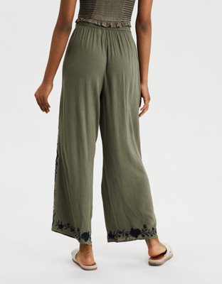 Женские брюки American Eagle AE High-Waisted Embroidered Palazzo Pant — фото 2