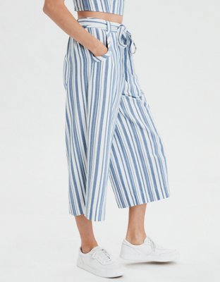 american eagle flowy striped pants