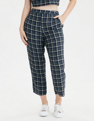 AE High-Waisted Plaid Taper Pant