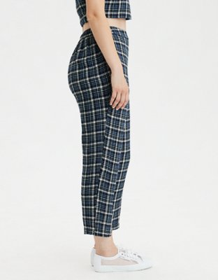 AE High-Waisted Plaid Taper Pant