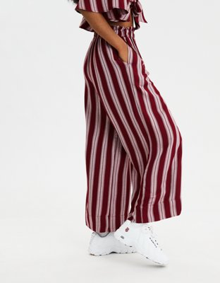 Женские брюки American Eagle AE High-Waisted Striped Paperbag Pant — фото 4