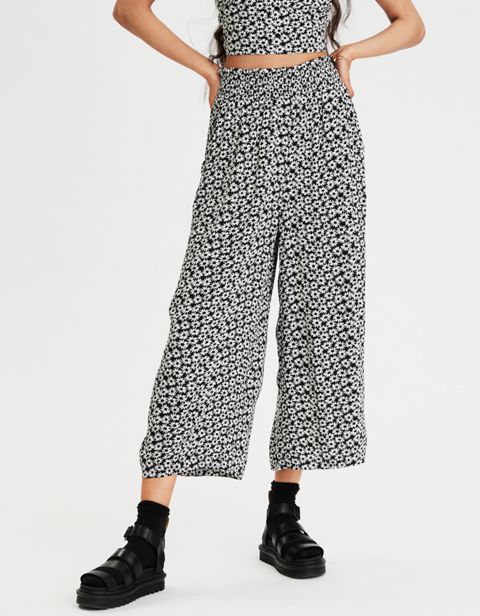 Женские брюки American Eagle AE High-Waisted Printed Wide Leg Pant