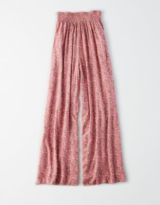 AE High-Waisted Smocked Wide Leg Pant