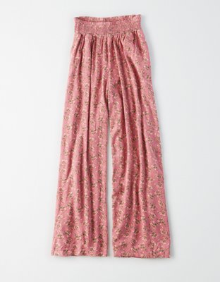 AE High-Waisted Smocked Wide Leg Pant