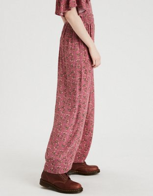 AE High-Waisted Smocked Wide Leg Pant