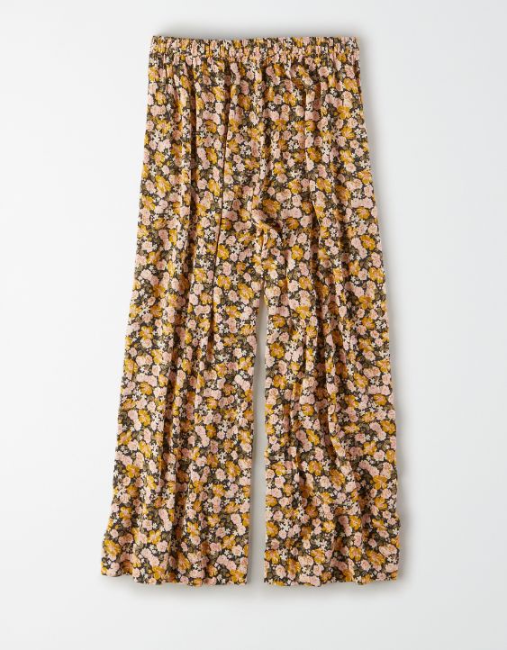 AE High-Waisted Floral Wide Leg Pant